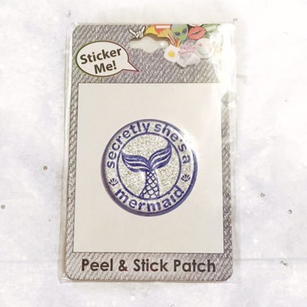 NWT Mermaid Blue/Silver Glitter Stick-On Patch
